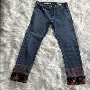 Pilcro jeans with silk cuff size 25